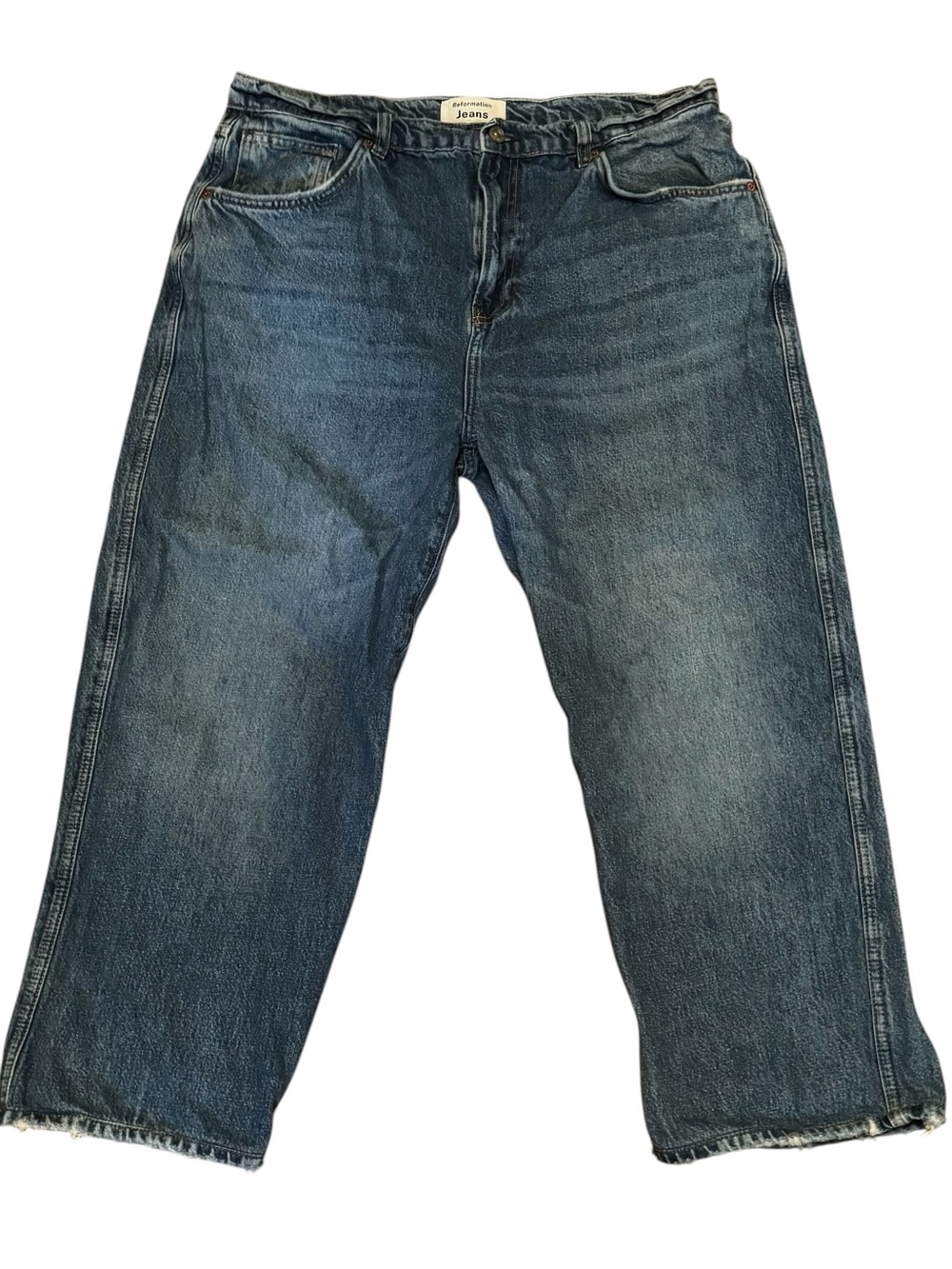 Reformation Val 90s Mid Rise 12" Straight Jeans Inseam 25" Frayed Hem‎ Size 31
